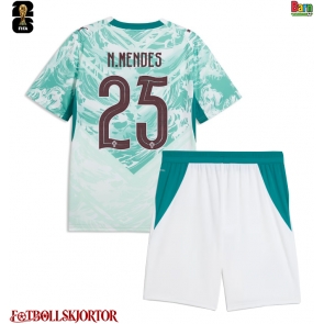 Portugal Nuno Mendes #25 Borta Kläder Barn VM 2026 Kortärmad (+ Korta byxor)